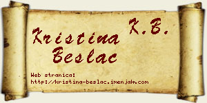 Kristina Beslać vizit kartica